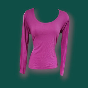Miley Cyrus Max Magenta Long Sleeve Top – Large – Bright Y2K Basic